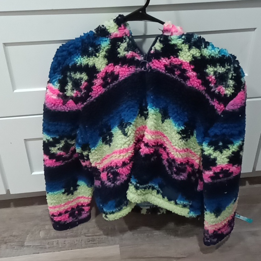 Colorful Patterned girls quarter zip